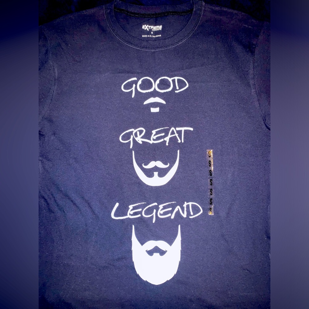 Good / Great / Legend | Short Sleeve T-Shirt | Navy & Grey